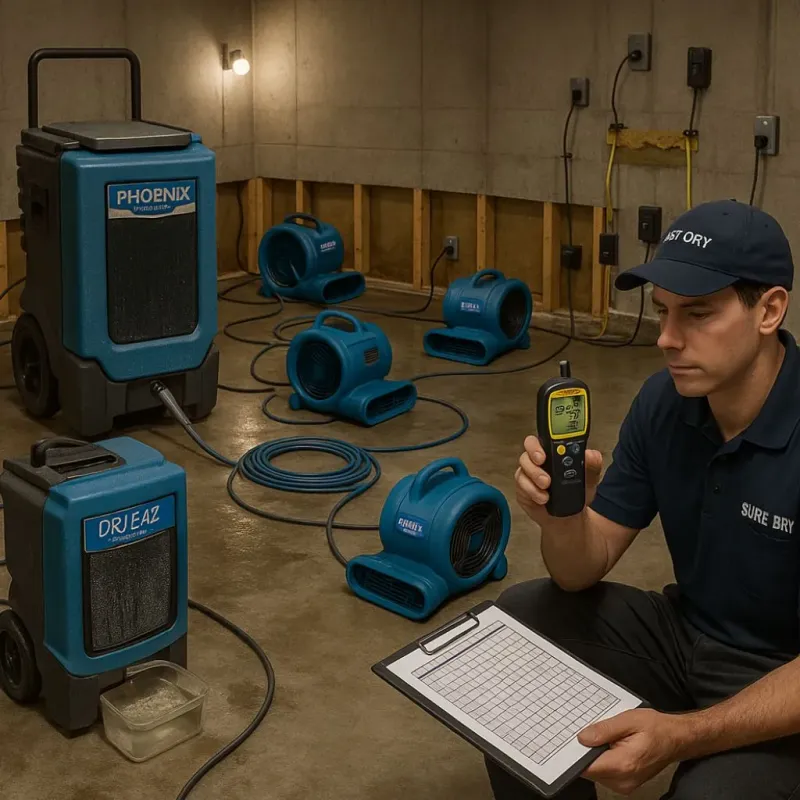 Structural Drying and Dehumidification process in Queen Anne, MD